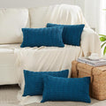 Fancy Homi 4 Packs Teal Lumbar Decorative Throw Pillow Covers 12x20 Inch by Fancy+Homi