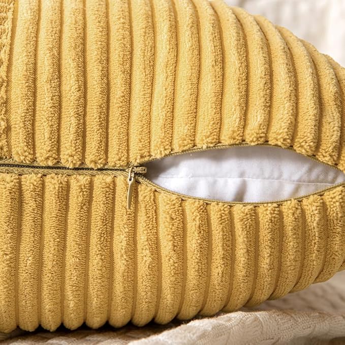 MIULEE Golden Mustard Decorative Throw Pillow Covers 16x16 Inch - Image 3
