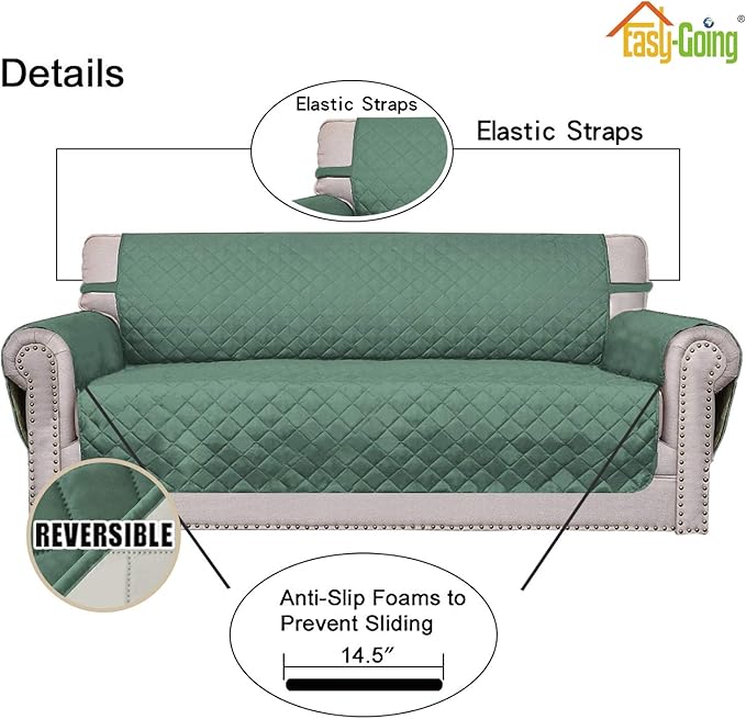 Easy-Going 4 Seater Sofa Slipcover Reversible Sofa Cover Water Resistant Couch - Image 3