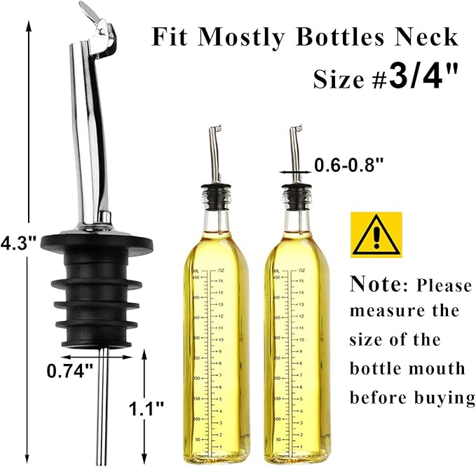 12 Pack Oil Pourers with Flip Top, Olive Oil Dispenser Spout, Speed Pour Spouts - Image 4