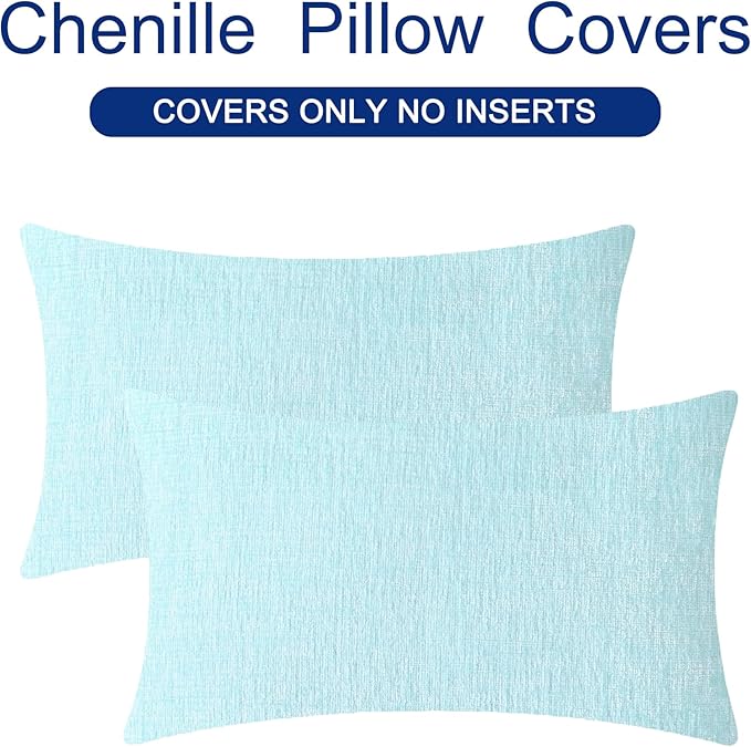 CaliTime Throw Pillow Covers Decorative 16 X 26 Inches Pack of 2 Cozy Chenille - Image 6