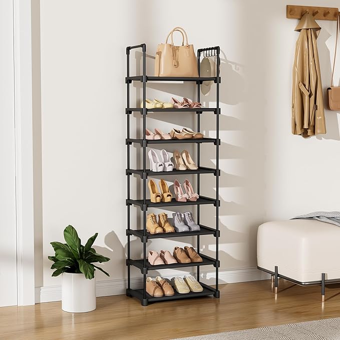 LANTEFUL Tall Shoe Rack 8 Tiers, 16-20 Pairs Shoe and Boots Organizer Storage - Image 7