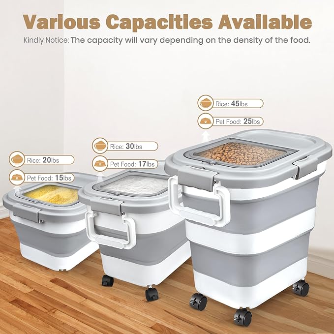 Komzon Rice Storage Container, Collapsible Airtight Food Storage Containers - Image 2