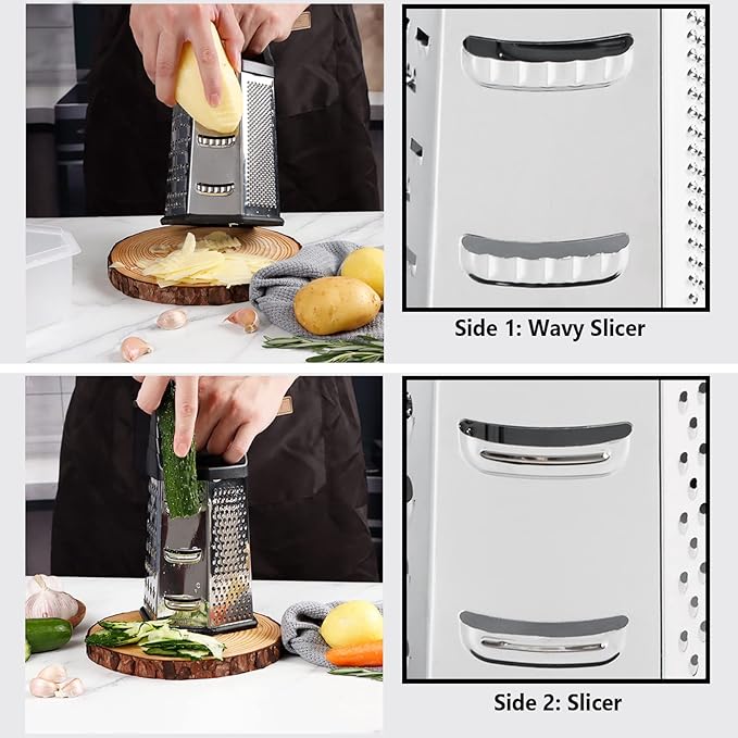 Box Grater, Cheese Grater Shredder Stainless Steel - Image 3