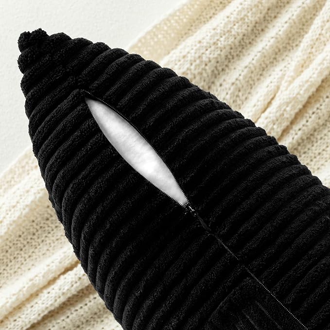 MIULEE Black Decorative Lumbar Throw Pillow Covers 12x24 Inch - Image 3