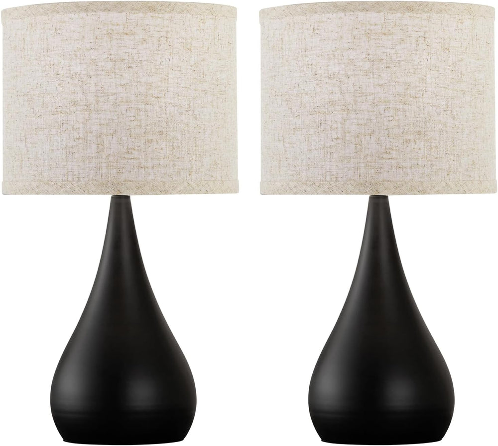 18.1'' Modern Touch Black Table Lamp Set of 2 with 3 Way Dimmable