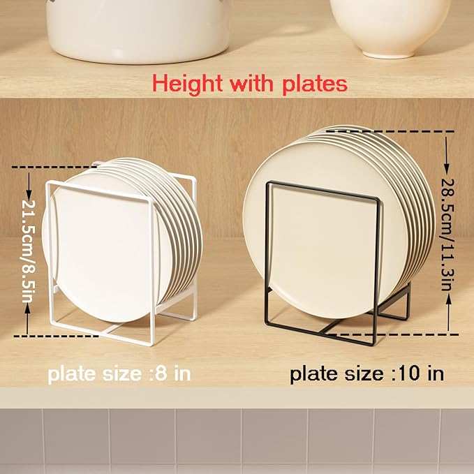Metal Drying Rack, 3 Pack Inside Cabinet Plate Holders Organizers, Upright Dish - Image 6