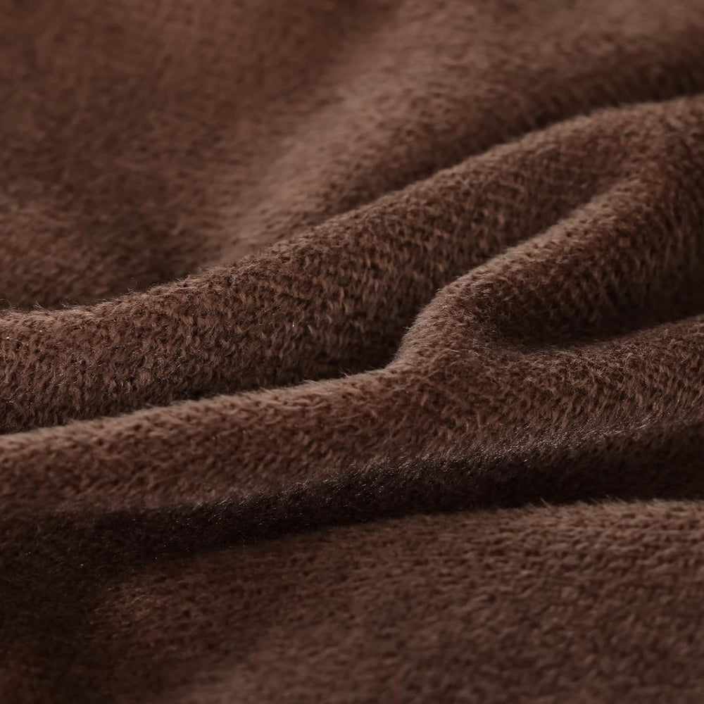 Smoofy Fluffy Queen Comforter Set, Brown Faux Fur Comforter Set 3 Pieces