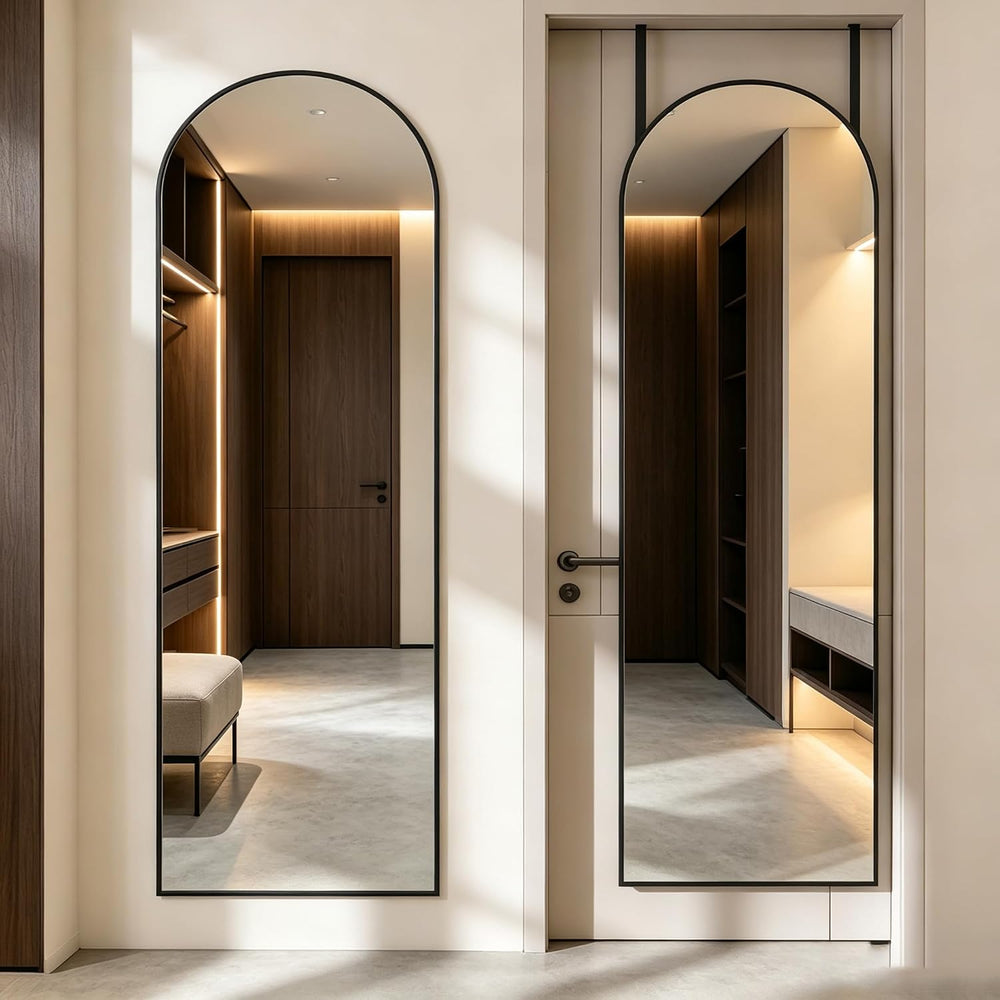 DUMOS 47"x14" Full Length Door Mirror, Arched Full Body Door Mirror...