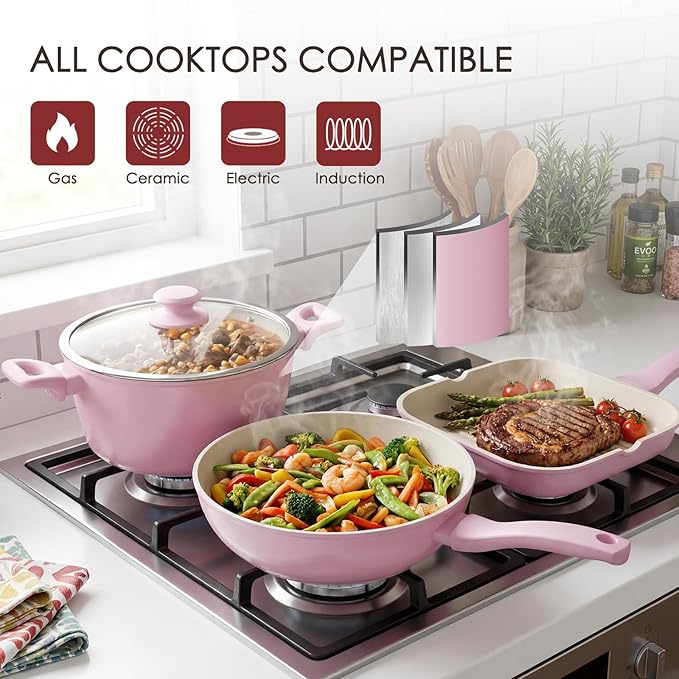 Kikcoin Pots and Pans Set Non Stick 31 Piece Kitchen Nonstick Cooking Cookware - Image 4