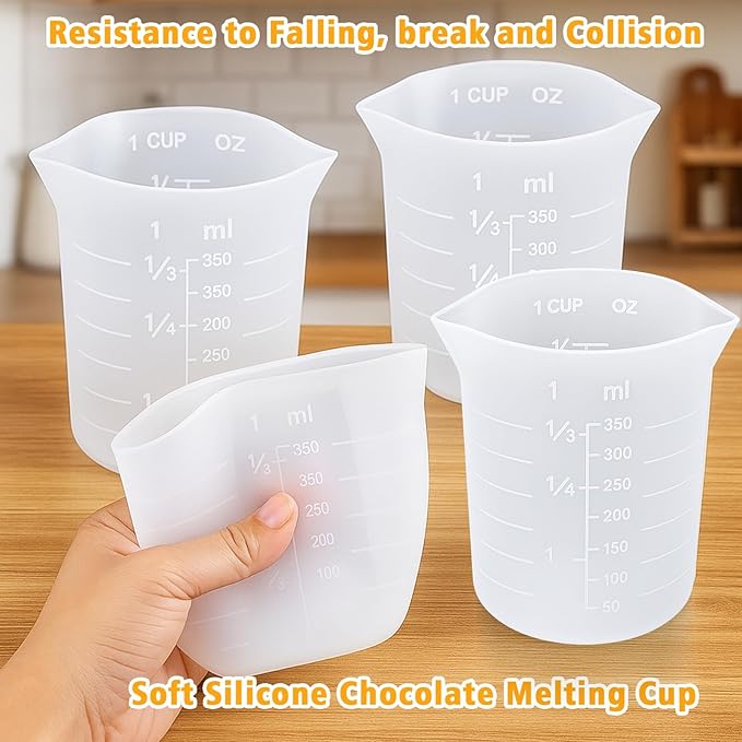 Palksky Silicone Cups for Melting Chocolate, Reusable Baking Supplies for DIY - Image 5