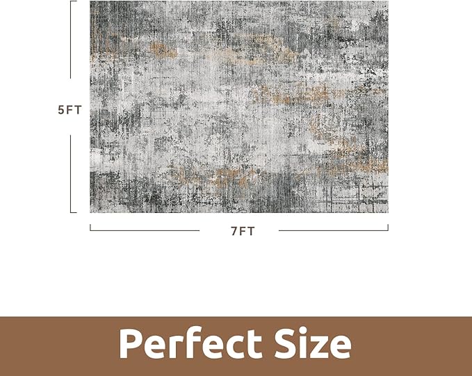 5 x 7 Area Rugs for Living Room, Machine Washable Non Slip Rug Ultra Soft Low - Image 2