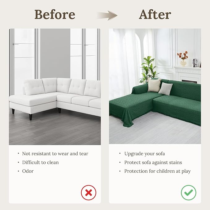 HOMERILLA Christmas Couch Covers, Sectional Couch Covers L Shaped Sofa Cover - Image 5