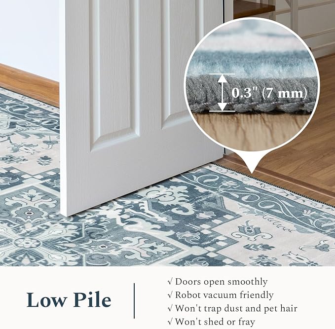 Rugflix 9x12 Area Rug for Living Room, Machine Washable Area Rugs - Image 4