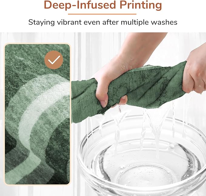 OPPODREAM Border Soft Area Rugs 5x7, Washable Green Rug - Image 7