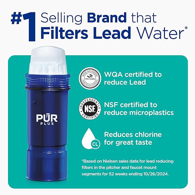 PUR Plus Lead Reducing Water Pitcher and Dispenser Replacement Filter, NSF & - Image 2