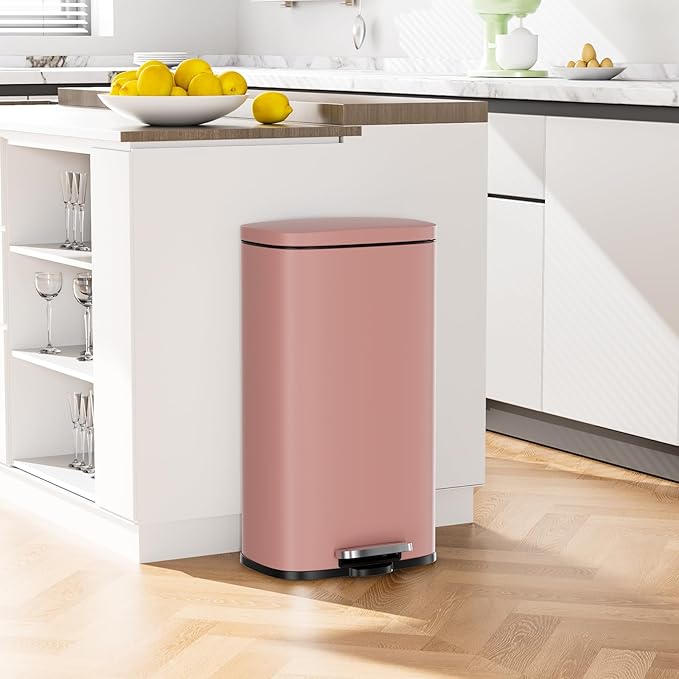 Arlopu 8/13.2 Gallon Step Trash Can, Stainless Steel Garbage Bin, Soft-Close - Image 9