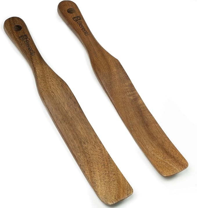 2Pcs Wooden Skinny Spurtle Set for Jars, Premium Natural Acacia Wood Tool for - Image 9