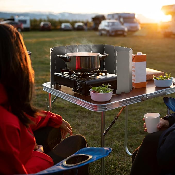 REDCAMP 10 Plates Folding Camping Stove Wind Screen, Heavy-Duty Iron Outdoor - Image 5
