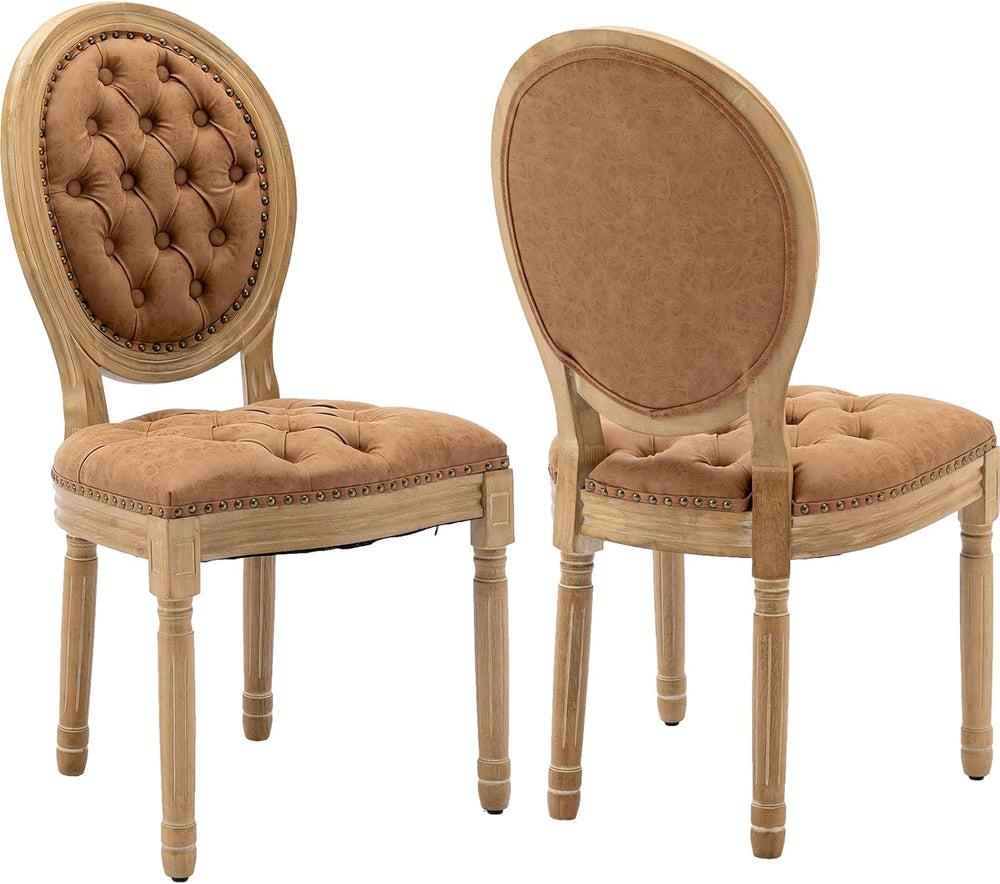French Country Dining Chairs Set of 2, Caramel Kitchen & Dining Room Chai...