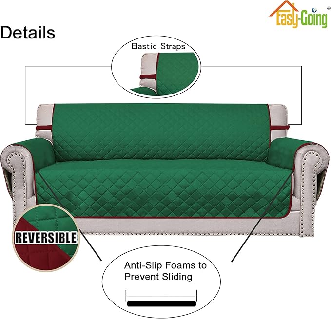 Easy-Going 4 Seater Sofa Slipcover Reversible Sofa Cover Water Resistant Couch - Image 3