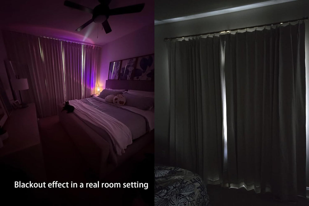 Vision Home Natural Pinch Pleated Full Blackout Curtains Linen Blended Room D...