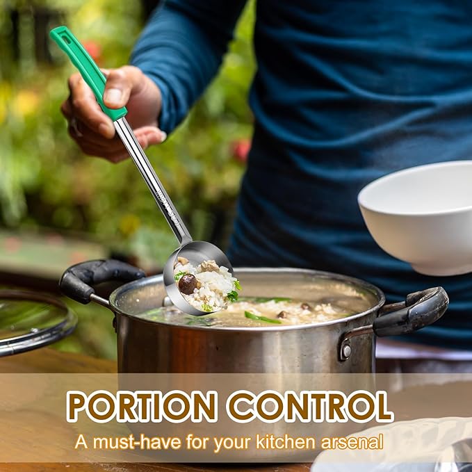 4 Ounce Stainless Steel Perforated Portion Control Ladle Spoon - Image 5