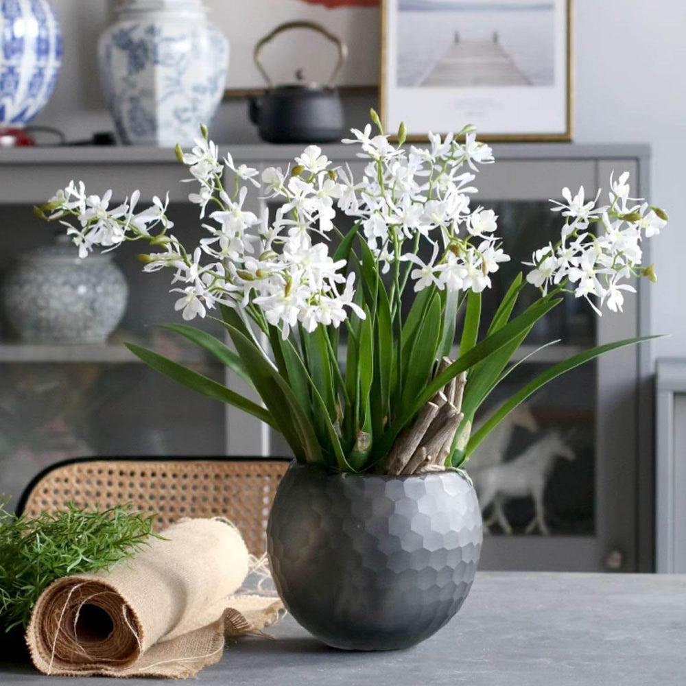 3pcs Artificial Cymbidium Plant & Flower Stems for Greenery Decor