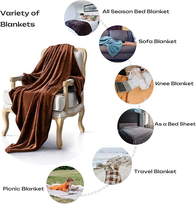 JIAHANNHA Flannel Fleece Blanket Throw Size, Super Soft Plush Cozy and - Image 2