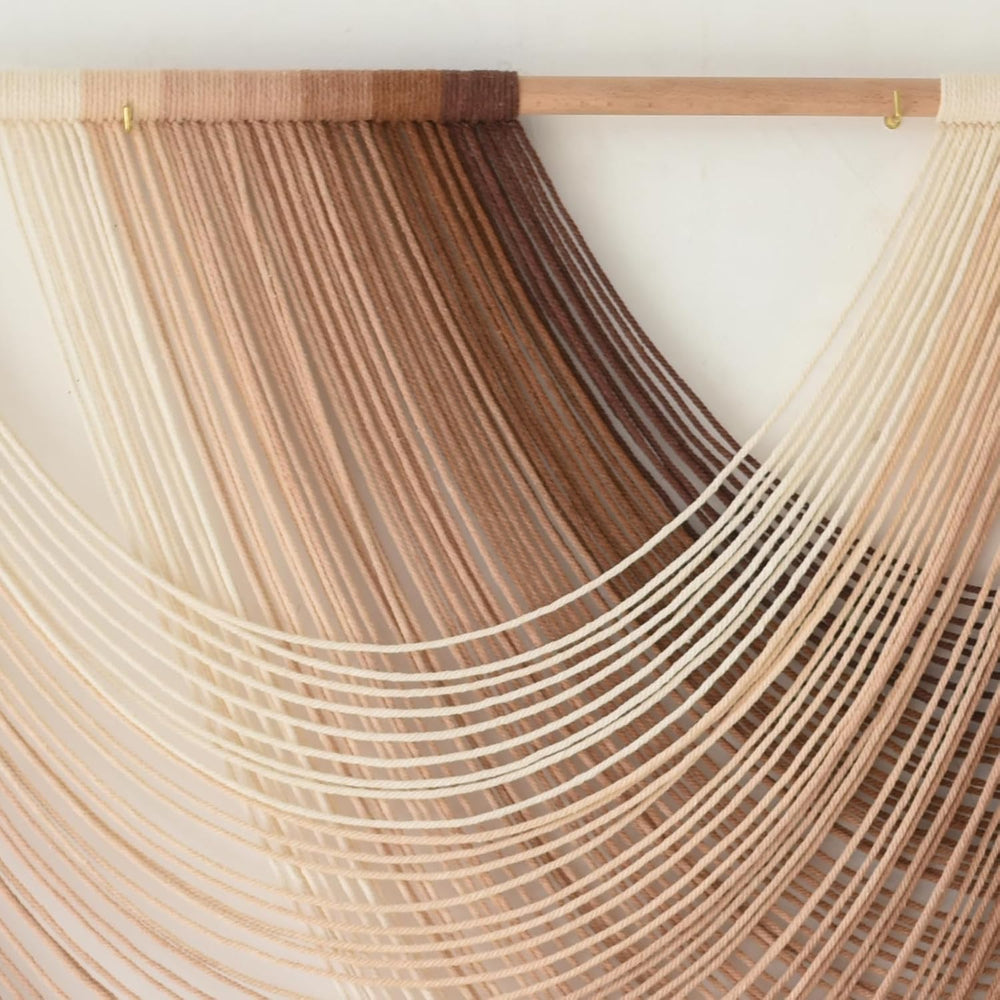 Macrame Wall Hanging Dip Dyed Large Boho Brown Fiber Wall Art 57"W*39&qu...