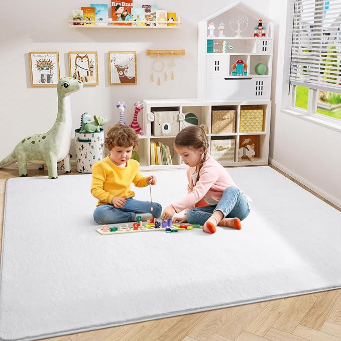 Amearea Large Modern Area Rugs for Bedroom Living Room, 6x9 Feet White - Image 4