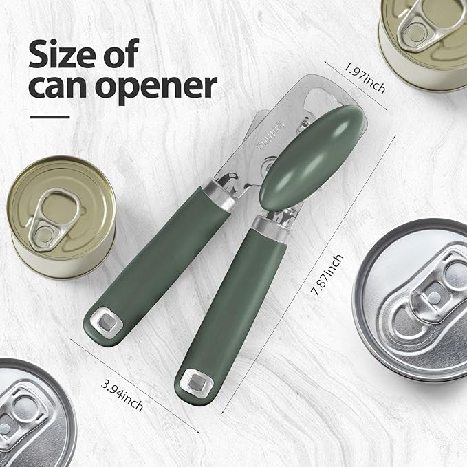 Safring Can Opener Manual, Heavy Duty Stainless Steel Smooth Edge Can Opener - Image 2