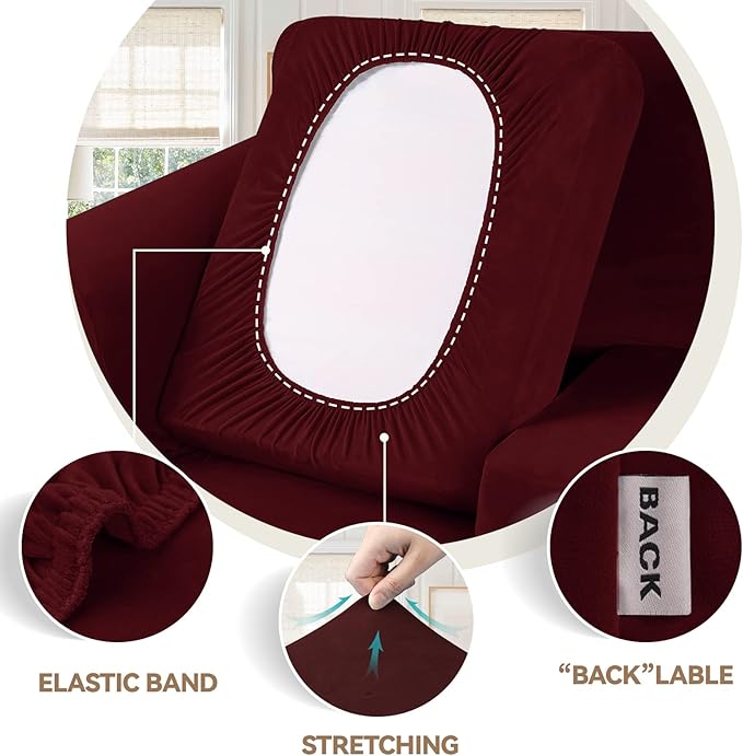 WEERRW Velvet Couch Covers for 2 Cushion Couch Sofa - Image 3