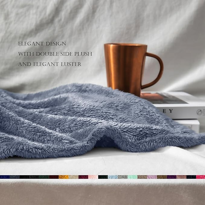 Exclusivo Mezcla Plush Fuzzy Fleece Bed Blanket King Size, Super Soft, Fluffy - Image 7