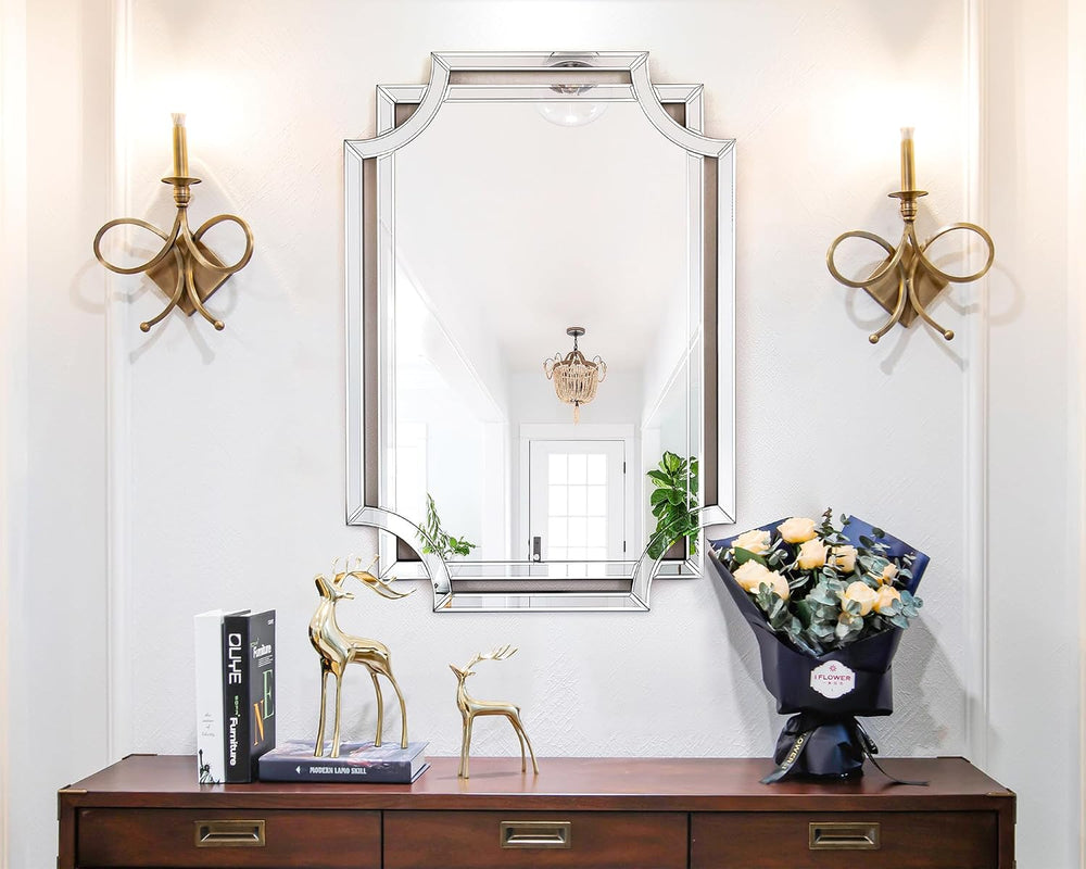 Chende 36" x 24" Rectangular Modern Decorative Wall Mirror with Bev...