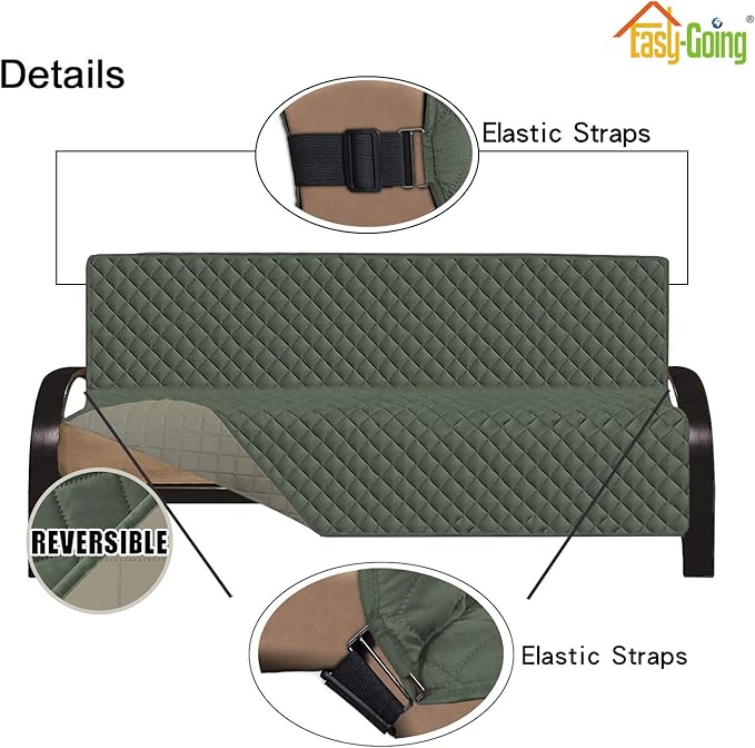 Easy-Going Futon Sofa Slipcover Reversible Sofa Cover Armless Cover Furniture - Image 3