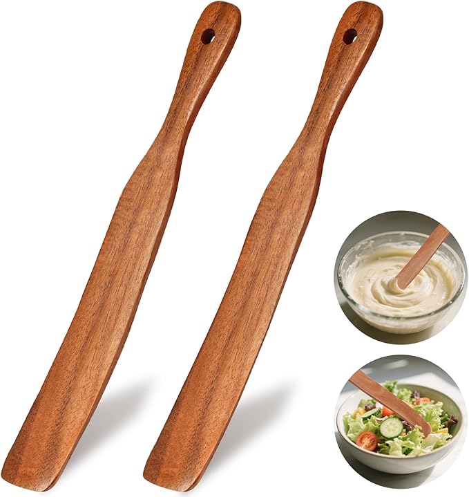 2Pcs Skinny Spurtle for Sourdough Starter, Reaching Bottom of Jars, Dough Whisk by Azureblue