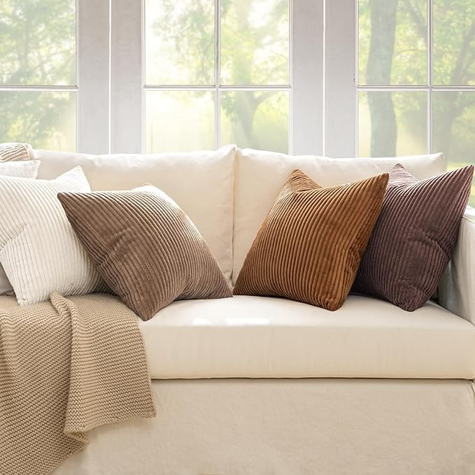 MIULEE Boho Farmhouse Throw Pillow Covers 18x18 Inch Set of 4 Rustic Mordern - Image 5