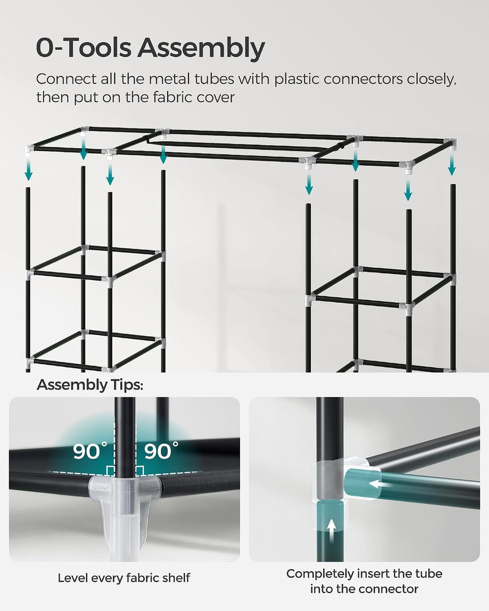 SONGMICS Closet Wardrobe, Portable Closet, Clothes Storage Organizer