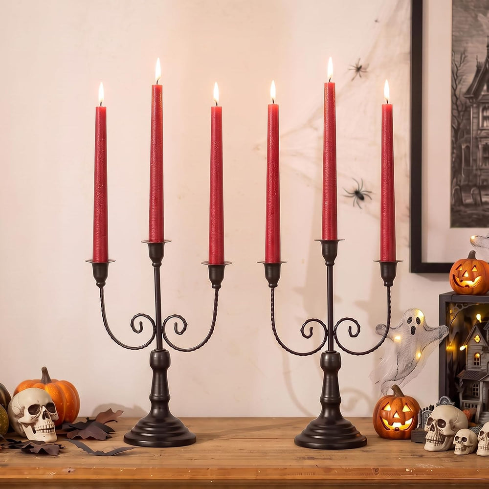 NUPTIO Taper Candle Holders for Candlestick: Black Candelabra for Halloween
