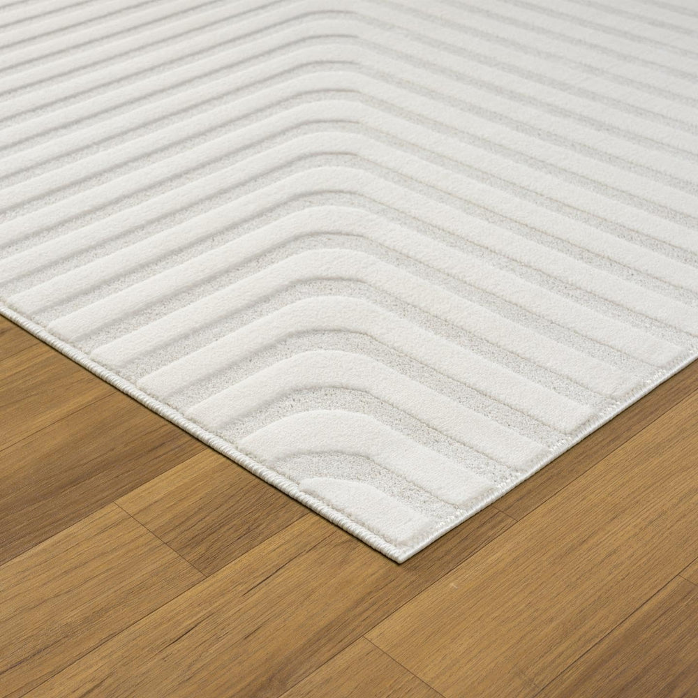 LUXE WEAVERS Mid Century Modern Geometric Cream 5x7 Area Rug