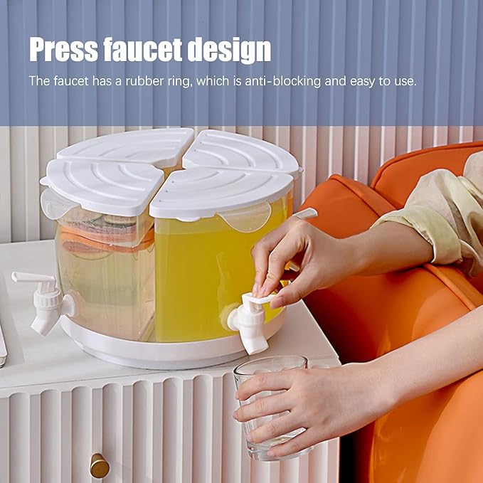 Beverage Dispenser for Fridge, 5.5 L/1.5 Gallon Rotating Plastic Drink Dispenser - Image 6
