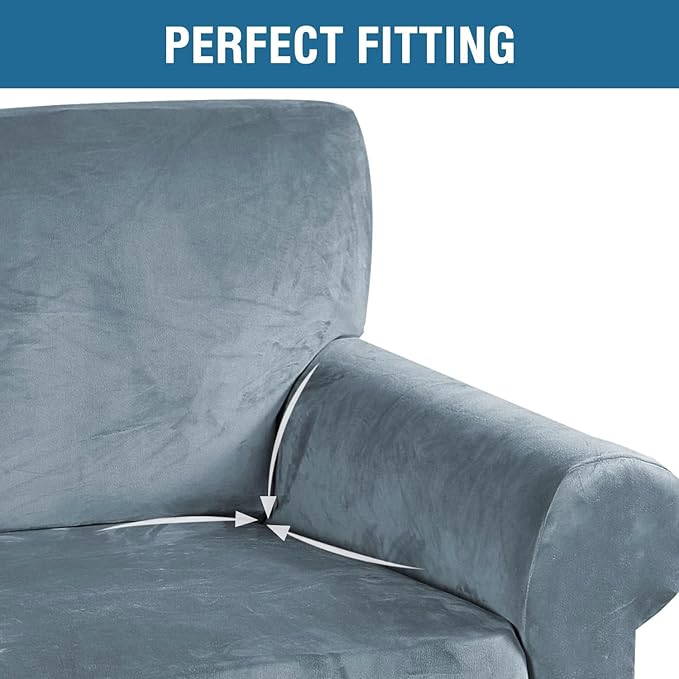 H.VERSAILTEX Stretch Velvet Loveseat Covers - Image 4