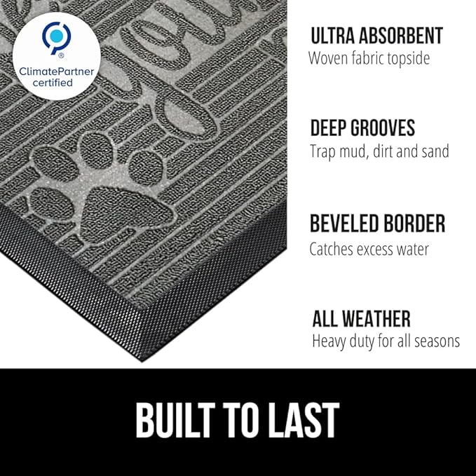 GORILLA GRIP 100% Waterproof All-Season WeatherMAX Doormat US Designed Natural - Image 3