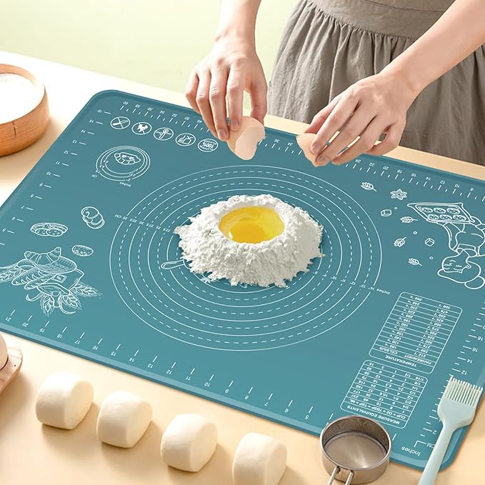 Silicone Pastry Mat 24" x 16" Extra Thick Non Stick Baking Mat by UltraKeno