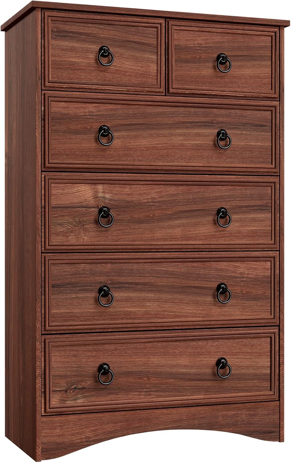 Dresser for Bedroom Tall, Mid Century Modern 6 Drawer Dresser, Cherry Wood Ch...