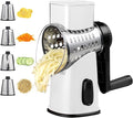 Rotary Cheese Graters with 4 Blades, Hand Crank Cheese Grater with Waffle Slicer by Unknown