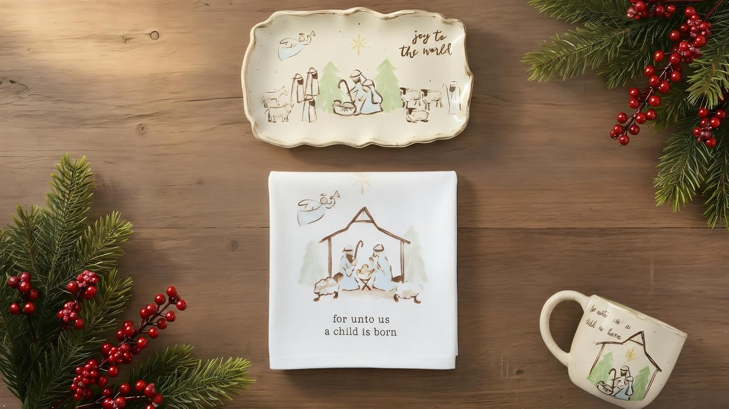 Mud Pie Nativity Cotton Towel, for, 26" x 16 1/2"
