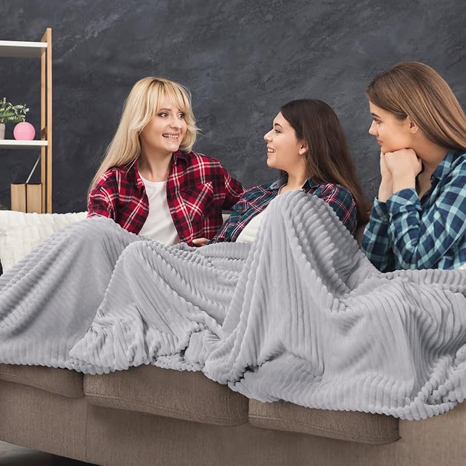 Buryeah 12 Pcs Flannel Throw Blanket Bulk 50 x 60 in Sleepover Blanket Outdoor - Image 4