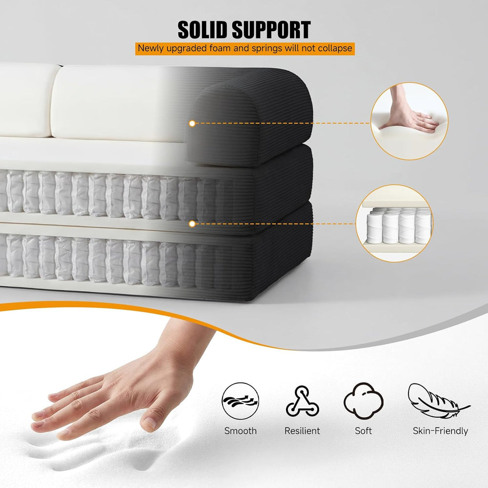 79" Convertible Sofa Bed Set, 4 in 1 Boneless Couch for Living Room